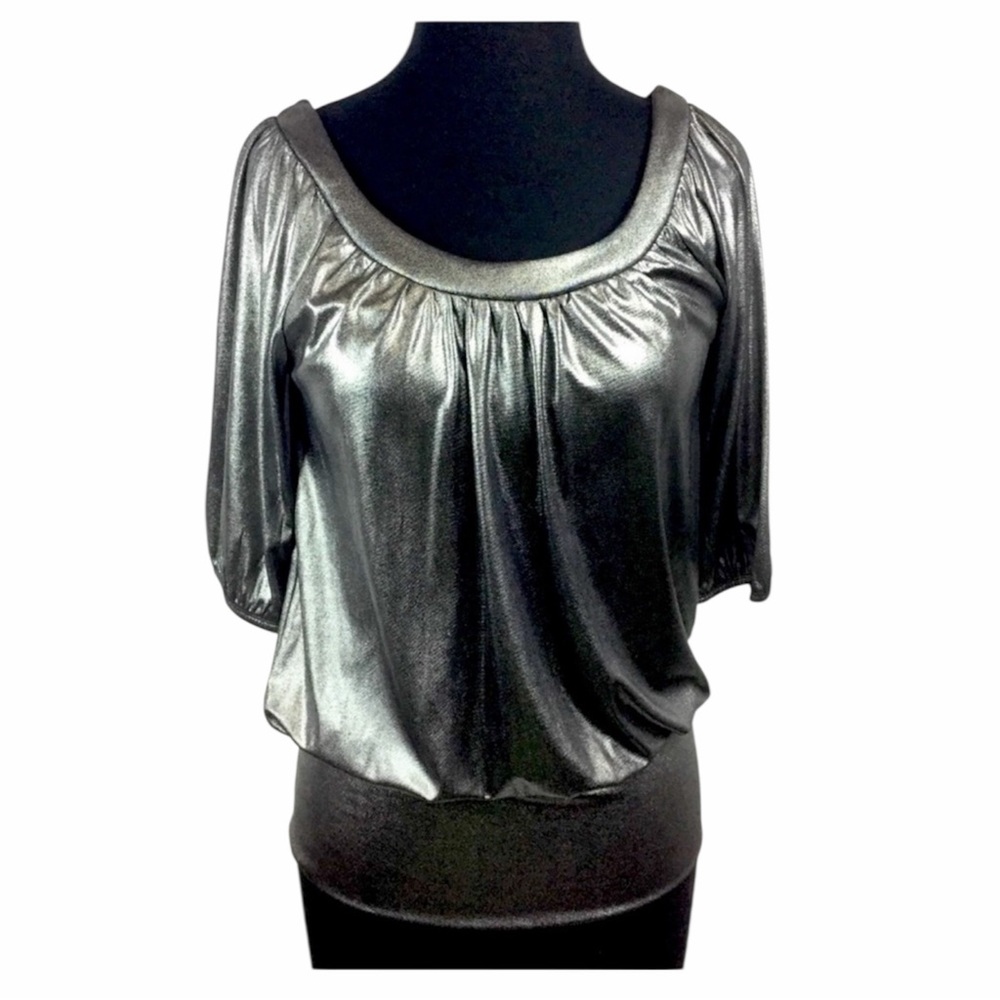 INC Shimmer Metallic Gunmetal Top